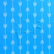 White Arrows on Turquoise Nylon Spandex Swimsuit Fabric - 35" Remnant