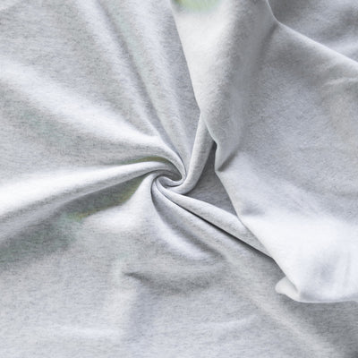 Ash Heather Grey Cotton Poly Sweatshirt Fleece Fabric