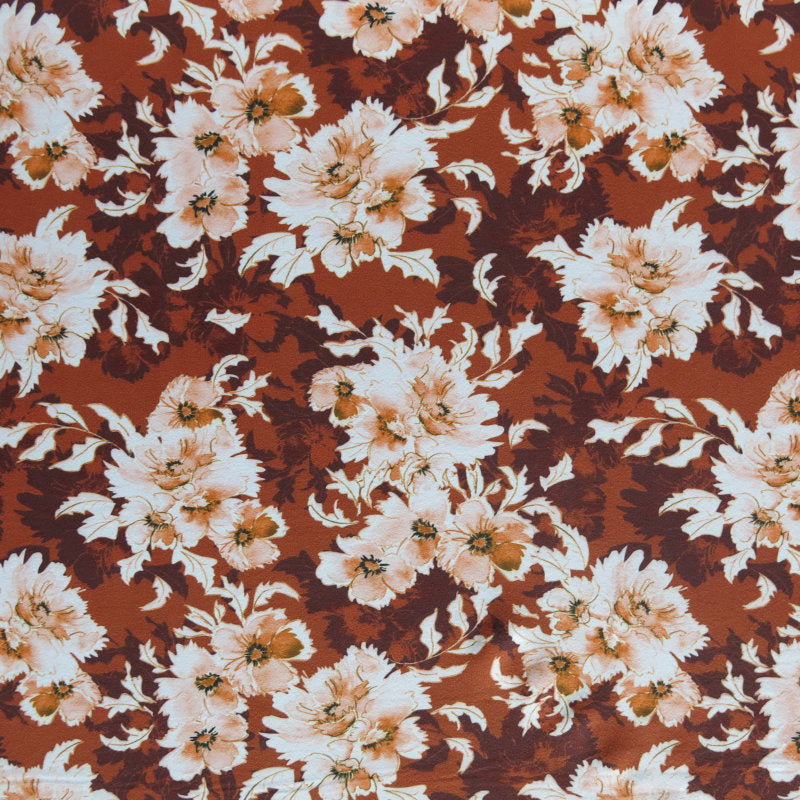Autumn Blooms Poly Spandex Brushed Jersey Knit Fabric The Fabric Fairy Autumn Blooms Poly Spandex Brushed Jersey Knit Fabric The Fabric Fairy
