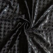 Olympus Black Foil Houndstooth on Black Poly Spandex Athletic Jersey Knit Fabric