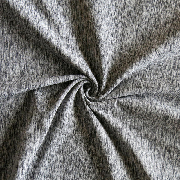 Grey/Black Marl Poly Spandex Jersey Knit Fabric - 29" Remnant