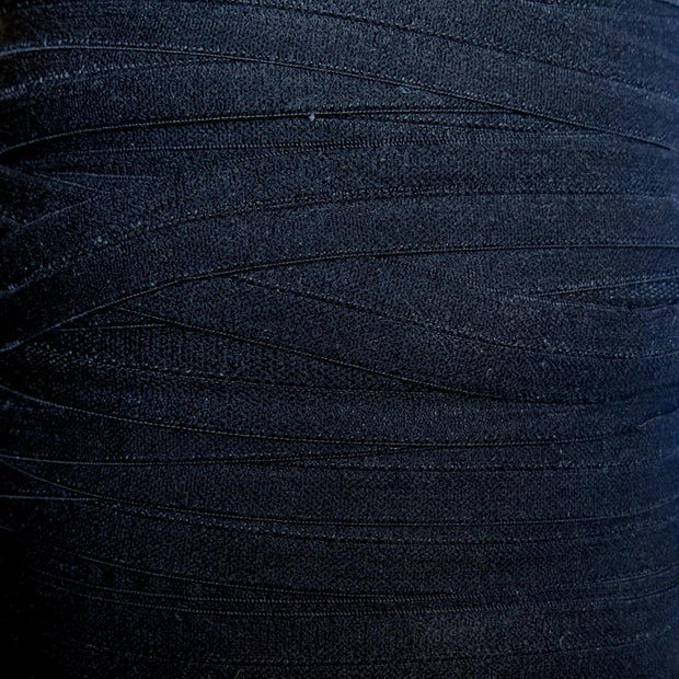 Black Plush Fold Over Elastic Trim