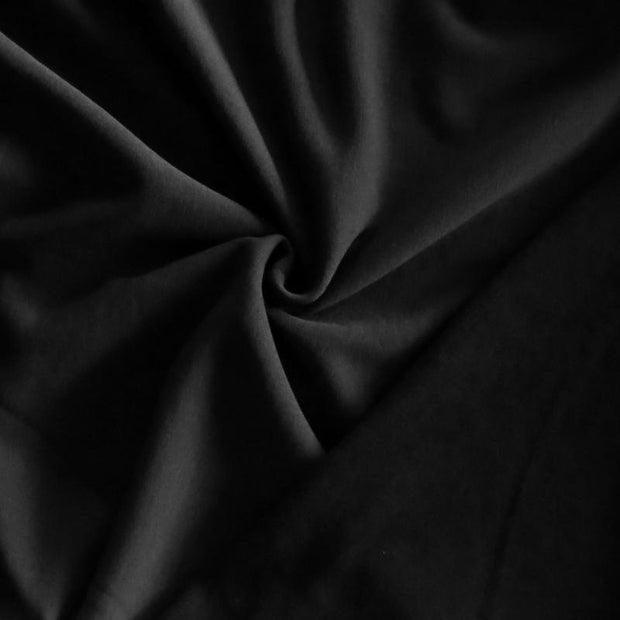 Black Polartec Power Wool Fleece Knit Fabric - 30" Remnant