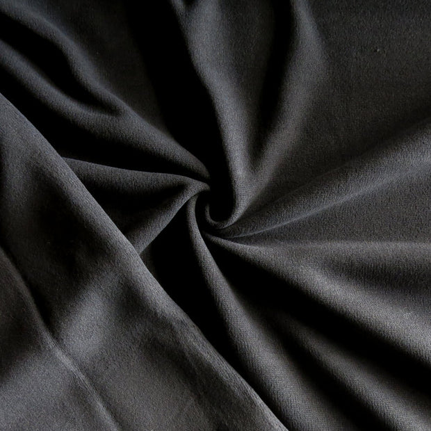 Black Sweaterknit Velour Polartec Fabric