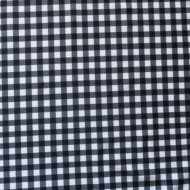 Black and White Gingham Nylon Spandex Swimsuit Fabric