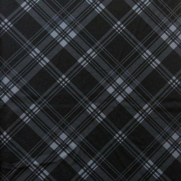 Black/Grey Plaid Flow Stretch Boardshort Fabric