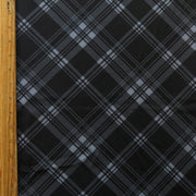 Black/Grey Plaid Flow Stretch Boardshort Fabric
