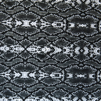 Black and Grey Snakeskin Nylon Spandex Swimsuit Fabric
