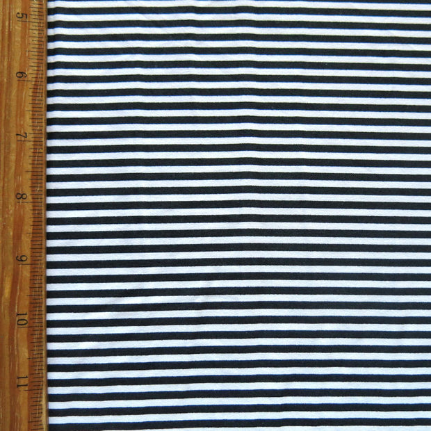 Black and White 1/8 inch Stripe Nylon Spandex Swimsuit Fabric
