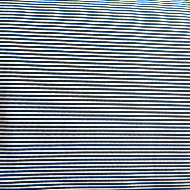 Very Narrow Black and White Stripe Nylon Spandex Swimsuit Fabric