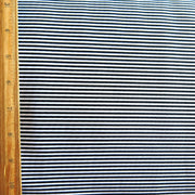 Very Narrow Black and White Stripe Nylon Spandex Swimsuit Fabric