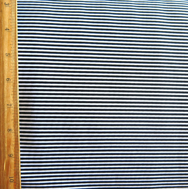 Very Narrow Black and White Stripe Nylon Spandex Swimsuit Fabric