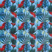 Blue Hawaiian Monstera Poly Spandex Swimsuit Fabric