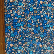Shades of Blue/Orange Ditsy Flowers Poly Spandex Swimsuit Fabric