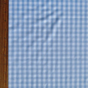 Blue and White Gingham Stretch Woven Fabric