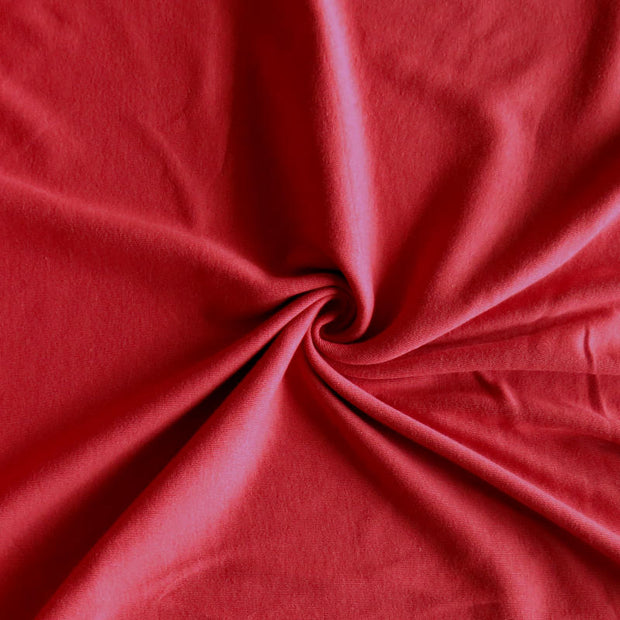 Brick Red Cotton Rib Knit Fabric