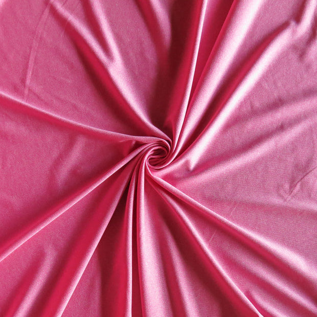 Bright Pink Heather Poly Spandex Athletic Knit Fabric
