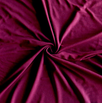 Burgundy Bamboo Lycra Jersey Knit Fabric - 18" Remnant