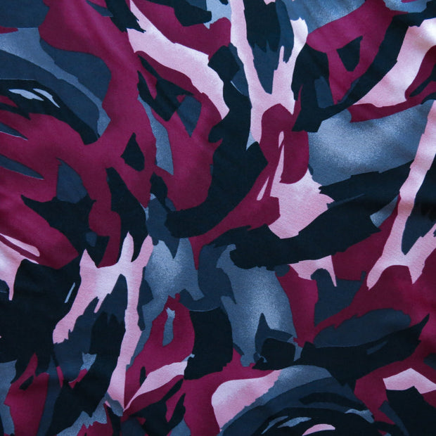 Burgundy, Grey, and Black Poly Spandex Swimsuit Fabric