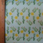 Cactus on Mint Nylon Spandex Swimsuit Fabric