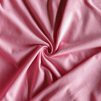 Candy Pink Cotton Lycra French Terry Knit Fabric