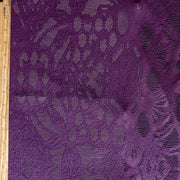 Carbon Merlot Floral Poly Lycra Mesh Fabric - 32" Remnant