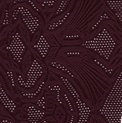 Carbon Merlot Floral Poly Lycra Mesh Fabric