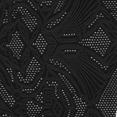 Carbon Black Floral Poly Lycra Mesh Fabric
