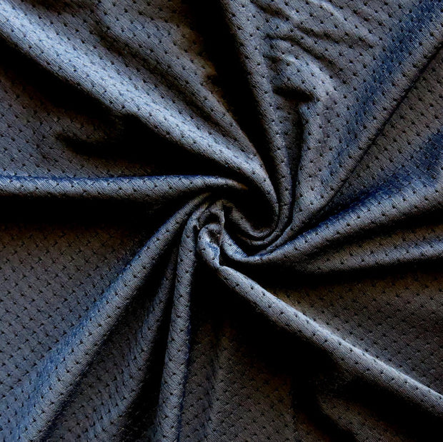 Carbon Black Pinhole Poly Lycra Mesh Fabric