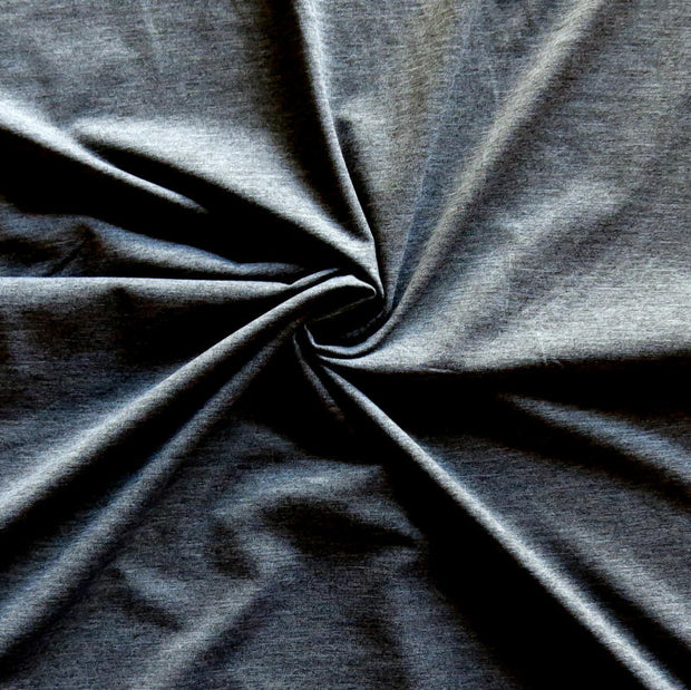 Charcoal Heather Dry Flex Poly Spandex Jersey Knit Fabric