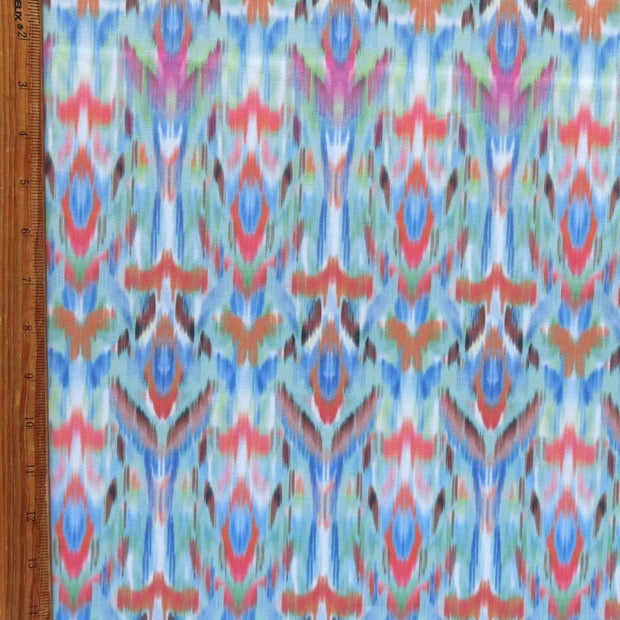Cheerful Ikat Nylon Spandex Swimsuit Fabric - 19" Remnant