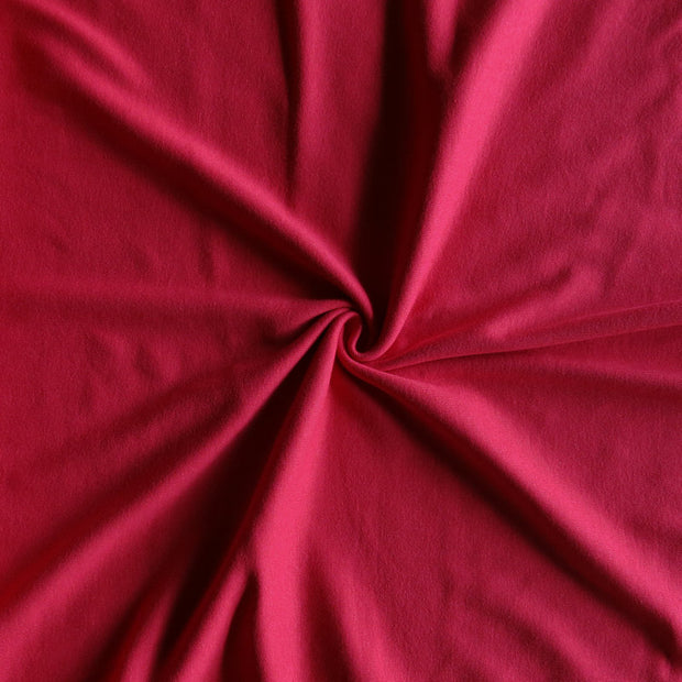 Classic Red Cotton Rib Knit Fabric