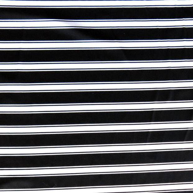 Classy Black and White Stripe Nylon Spandex Swimsuit Fabric