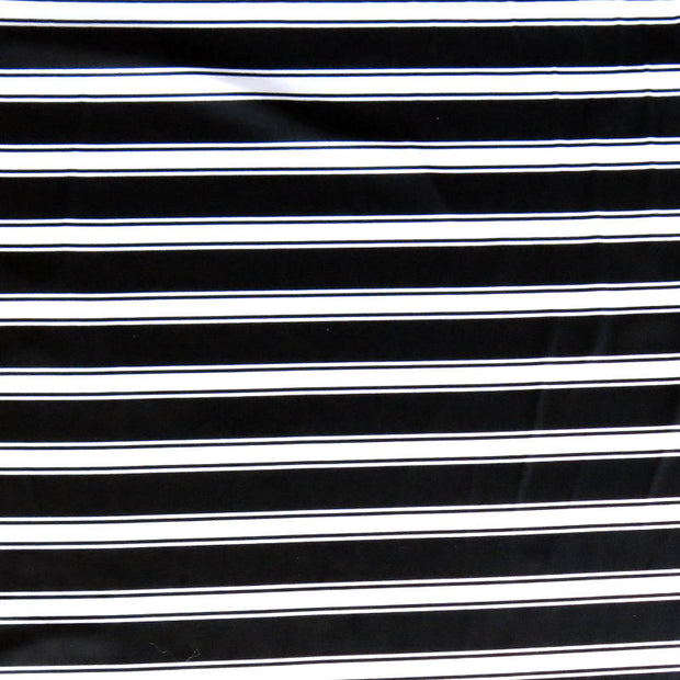 Classy Black and White Stripe Nylon Spandex Swimsuit Fabric