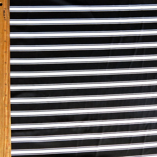 Classy Black and White Stripe Nylon Spandex Swimsuit Fabric