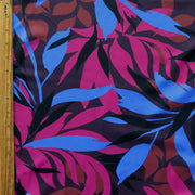 Colorful Foliage on Merlot Nylon Spandex Swimsuit Fabric