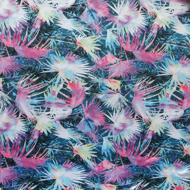 Colorful Palm Fronds Nylon Spandex Swimsuit Fabric