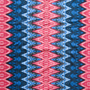 Coral and Navy Vertical Zig Zag Poly Spandex Swimsuit Fabric