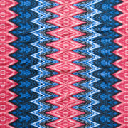 Coral and Navy Vertical Zig Zag Poly Spandex Swimsuit Fabric - 20" Remnant