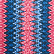 Coral and Navy Vertical Zig Zag Poly Spandex Swimsuit Fabric - 20" Remnant