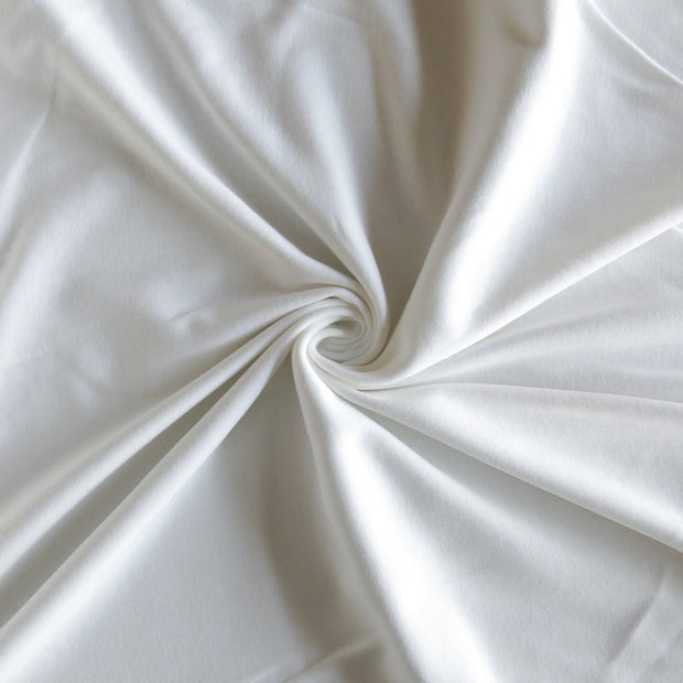 Creamy White Cotton Rib Knit Fabric