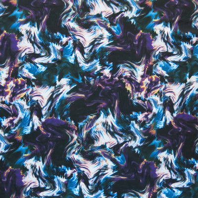 Olympus Dark Arty Swirl Poly Spandex Athletic Jersey Knit Fabric