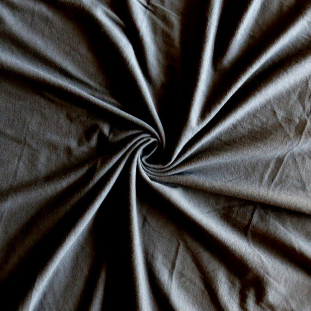 Dark Grey Bamboo Lycra Jersey Knit Fabric - 33" Remnant