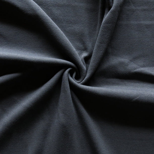 Dark Grey Cotton Heavy Rib Knit Fabric