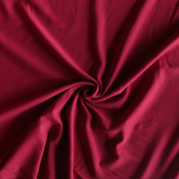 Dark Red Bamboo Organic Cotton Spandex Jersey Knit Fabric