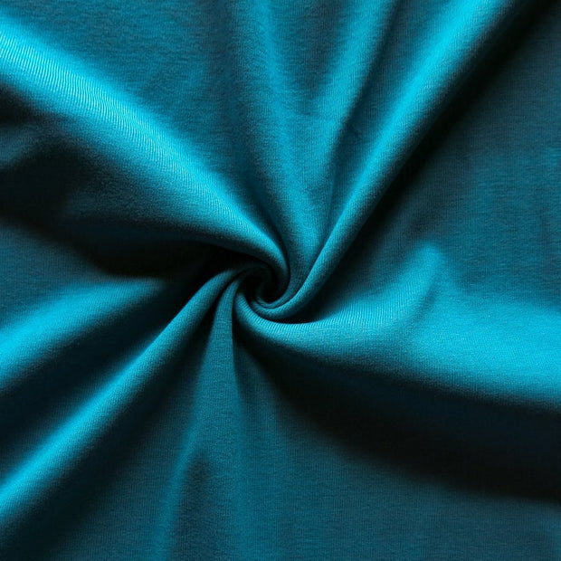 Dark Teal Cotton Heavy Rib Knit Fabric - 18" Remnant