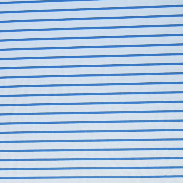 Denim Blue and White Stripe Nylon Spandex Swimsuit Fabric