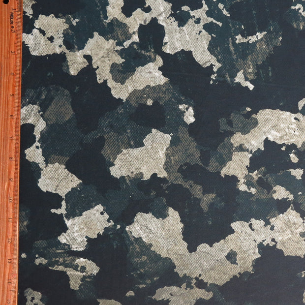 Distressed Dark Green Camo Poly Spandex Swimsuit Fabric