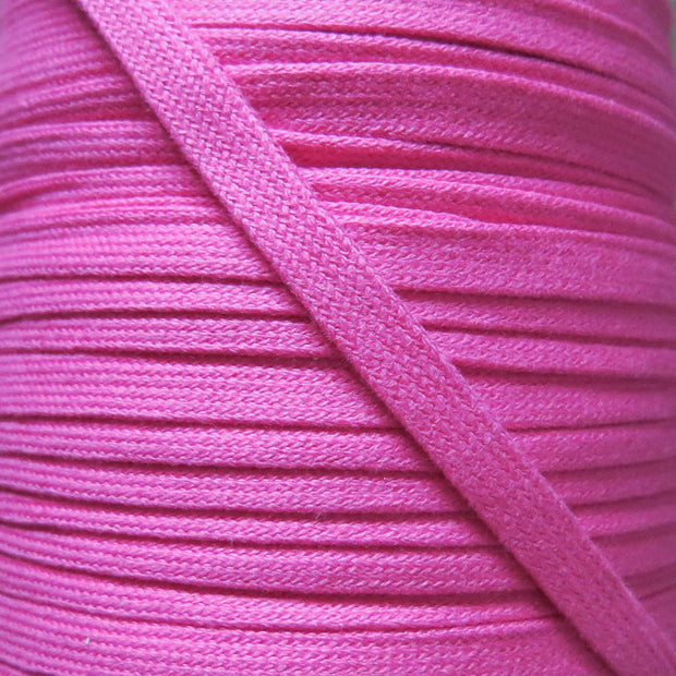 Hot Pink 3/8 Cotton Hoodie Drawstring Flat Tape
