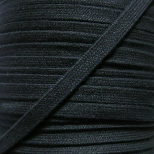 Black 3/8 Cotton Hoodie Drawstring Flat Tape